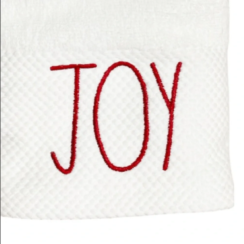 NEW Rae Dunn JOY Christmas Set of 2 Hand Towels